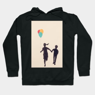 Girl and Boy with Balloons Hoodie